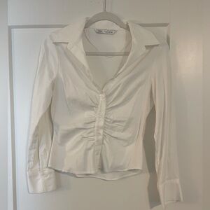 White long sleeve blouse Zara brand size Small